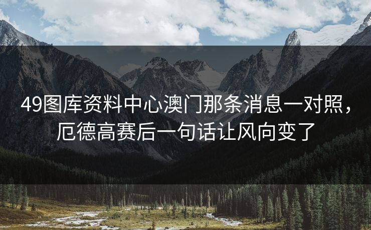 49图库资料中心澳门那条消息一对照，厄德高赛后一句话让风向变了