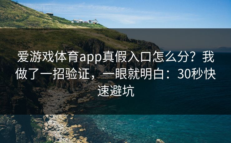 爱游戏体育app真假入口怎么分？我做了一招验证，一眼就明白：30秒快速避坑