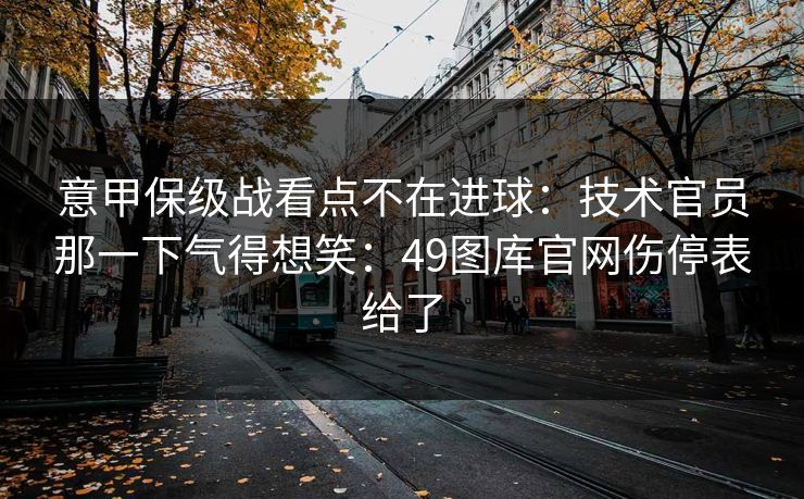 意甲保级战看点不在进球：技术官员那一下气得想笑：49图库官网伤停表给了